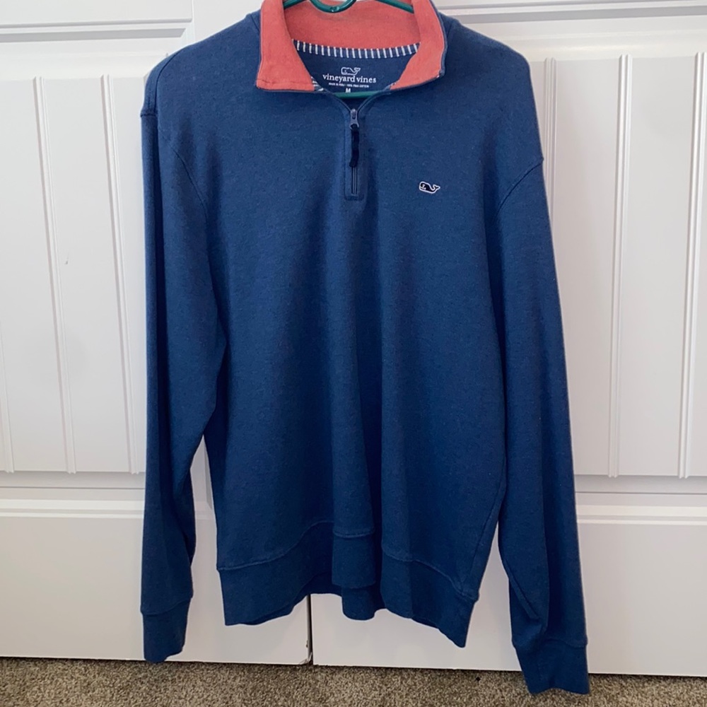 Men’s Vineyard Vines blue zip up pullover NWOT